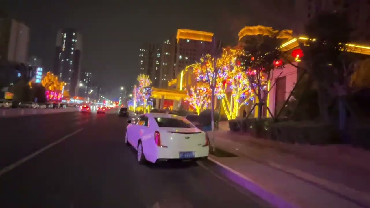 Walking in Baoding at Night ❄️ Snow, City Lights & Urban Life POV