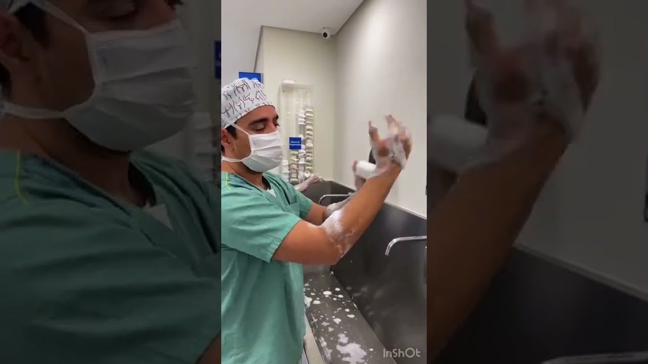Lavagem das mãos. Parte 1 #shorts #cirurgia #cirurgiaplastica #centrocirurgico #medicina