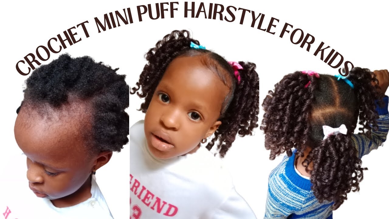 EASY CROCHET MINI PUFF HAIRSTYLE ON KIDS WITH SHORT HAIR | KIDDIES HAIR USING X-PRESSION MULTI