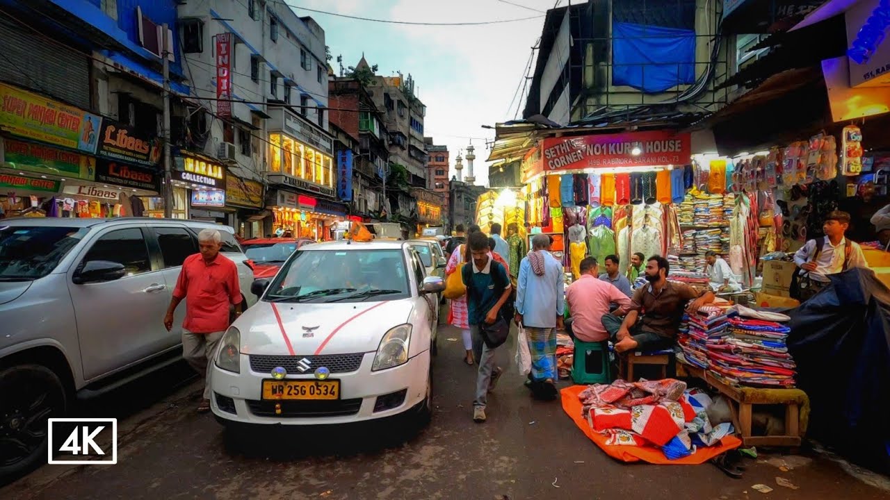Kolkata Walking Tour in Bara Bazar Rabindra Sarani Mg Road - Kolkata City 4K - Kolkata 2023