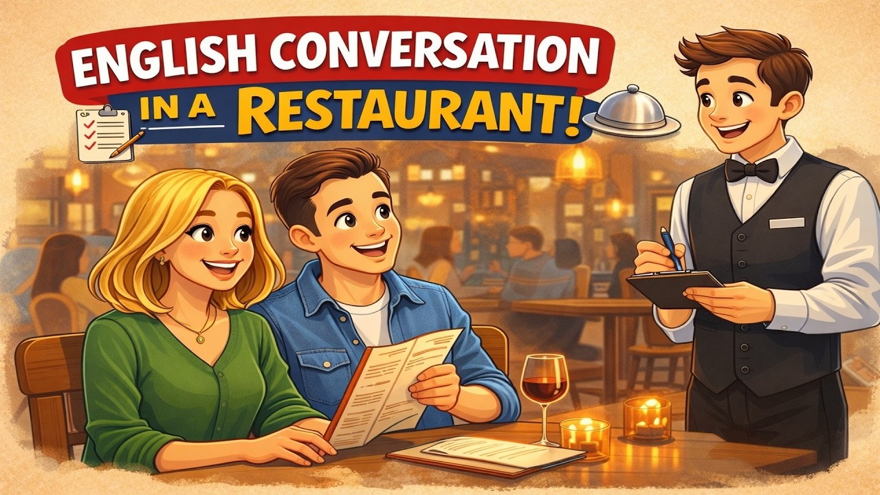 English Conversation in a Restaurant 🍽️ | Learn Real English with Emma & Tom.