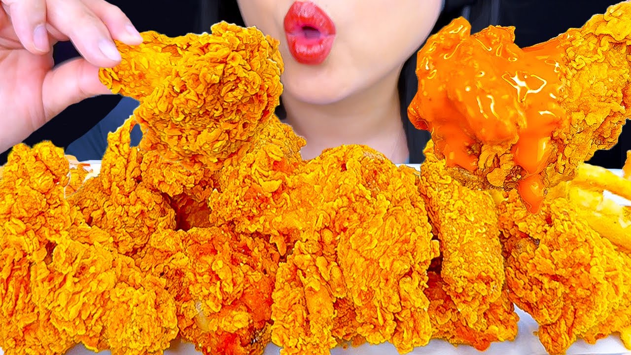 Asmr Mukbang | Popeyes Ghost Pepper Wings Dipped In Sauce | Eating Sounds | ASMR Phan