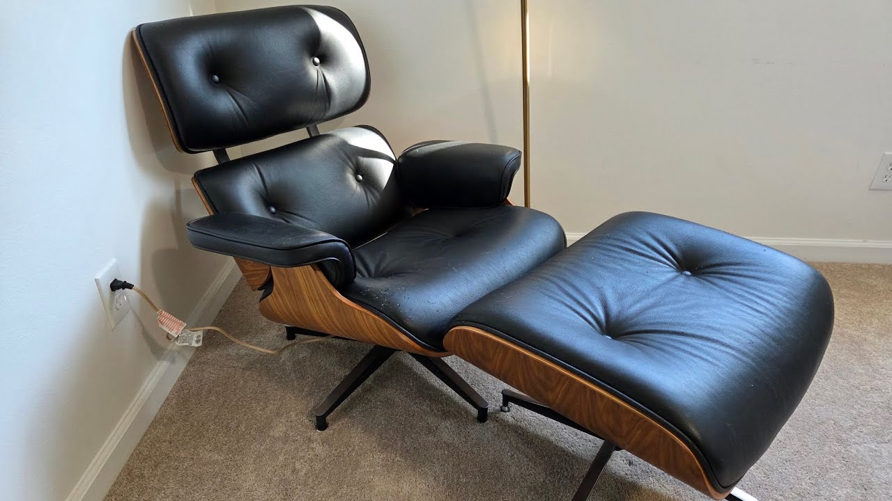 Top Black Grain Leather, Mid Century Chaise Lounge Chair and Ottoman |QUICK OVERVIEW|