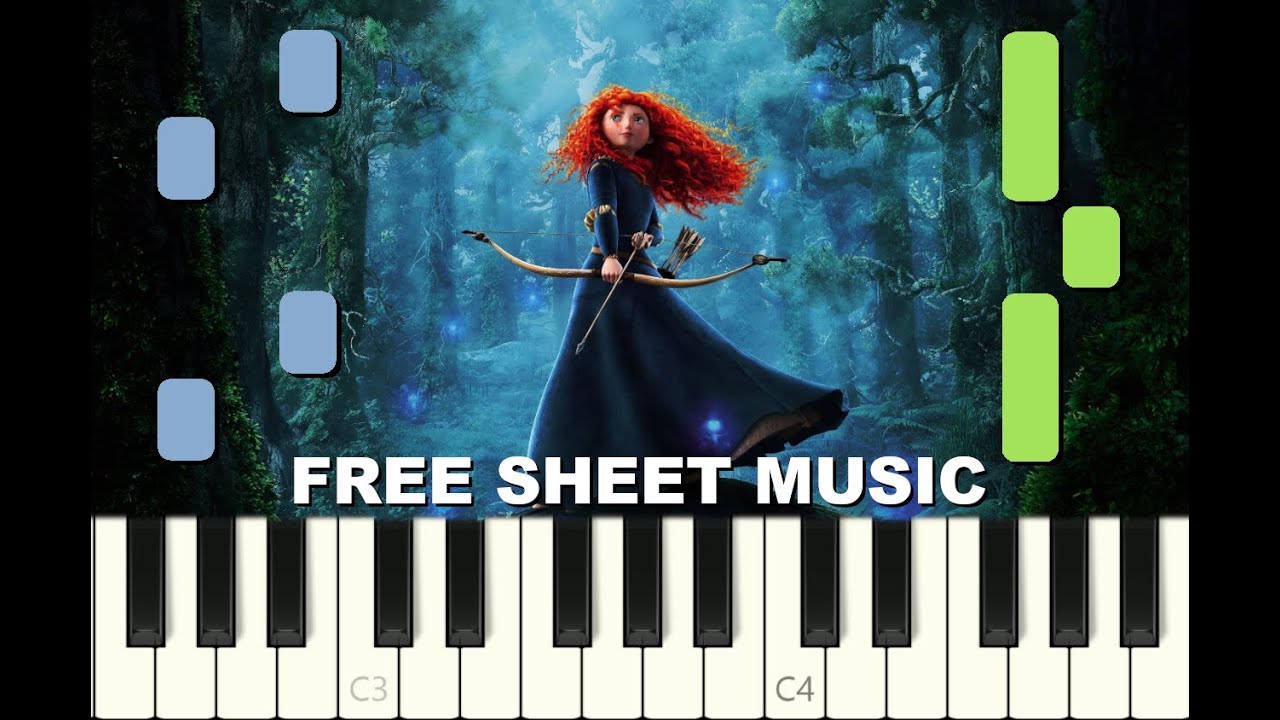 LEARN ME RIGHT from BRAVE, Pixar, Piano Tutorial with free Sheet Music (pdf)