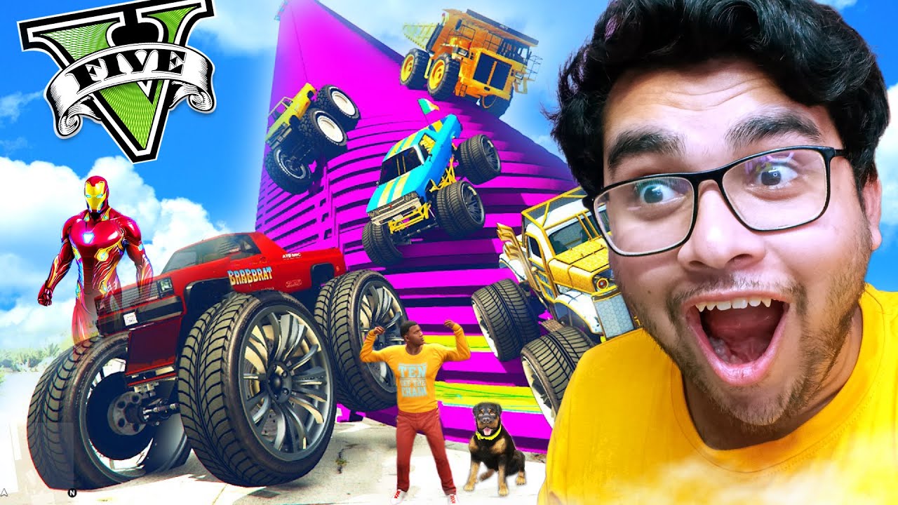 GTA V : Franklin Testing CARS vs MASSIVE SPEED BUMPS || Professor Of Pc Gaming