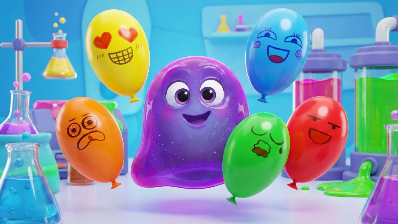 😲 Pop & Squish! Glossy Slime vs Emotional Balloons - Relaxing 3D Fun