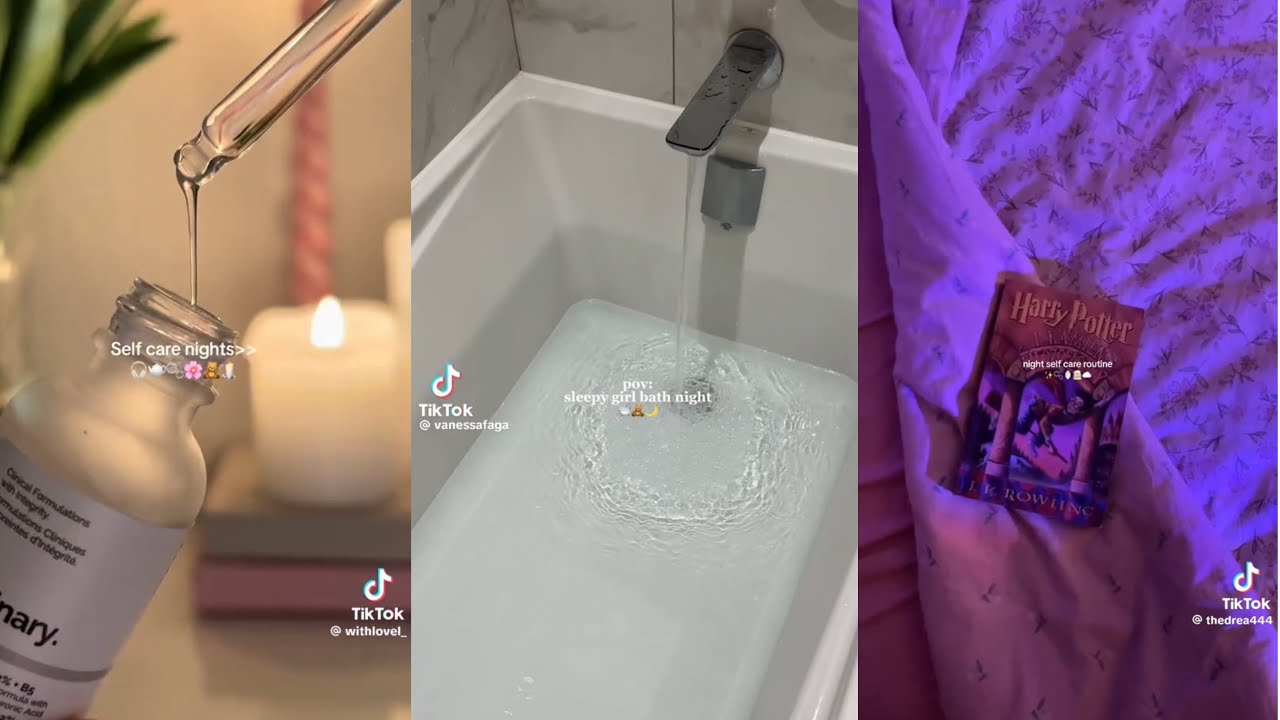 Asmr night routine tiktok compilation~ 🧖&zwj;♀️🛁🧴#asmr #nightroutine #compilation #routine #tiktok