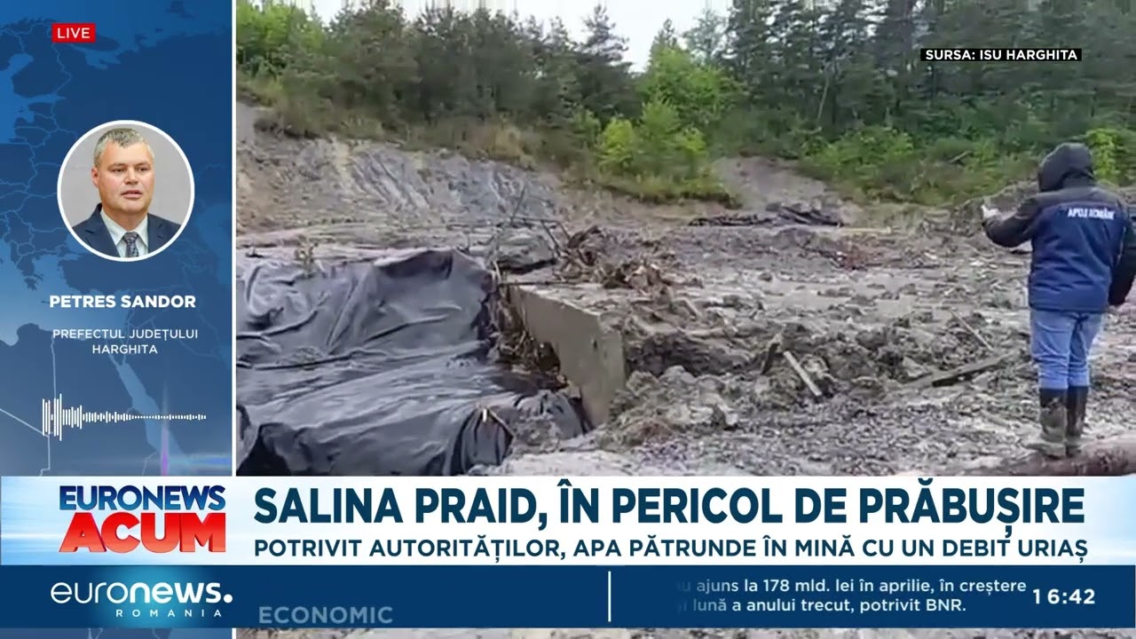 Salina Praid nu e în pericol de prăbușire, dar intervențiile sunt imposibile din cauza debitului