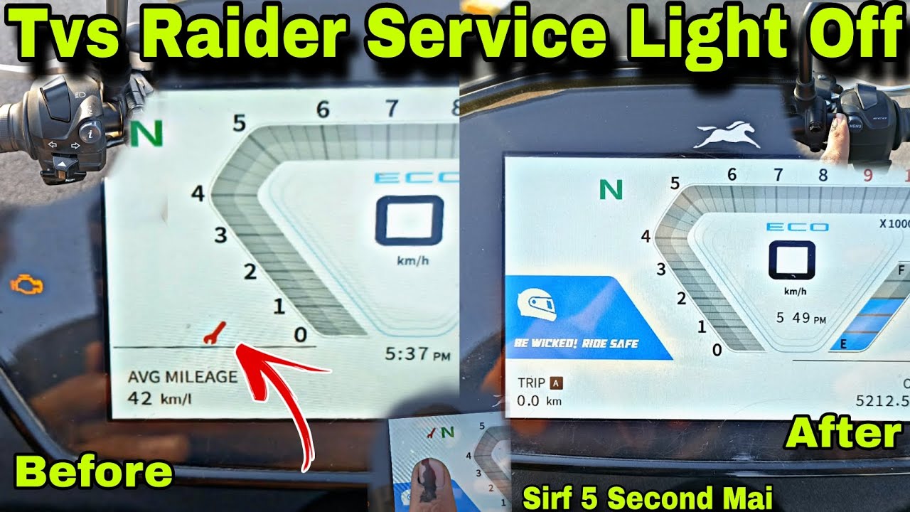 Tvs Raider Service Light Off Kaise Kare!! Tvs Raider Smartx Connect Service Light Off..