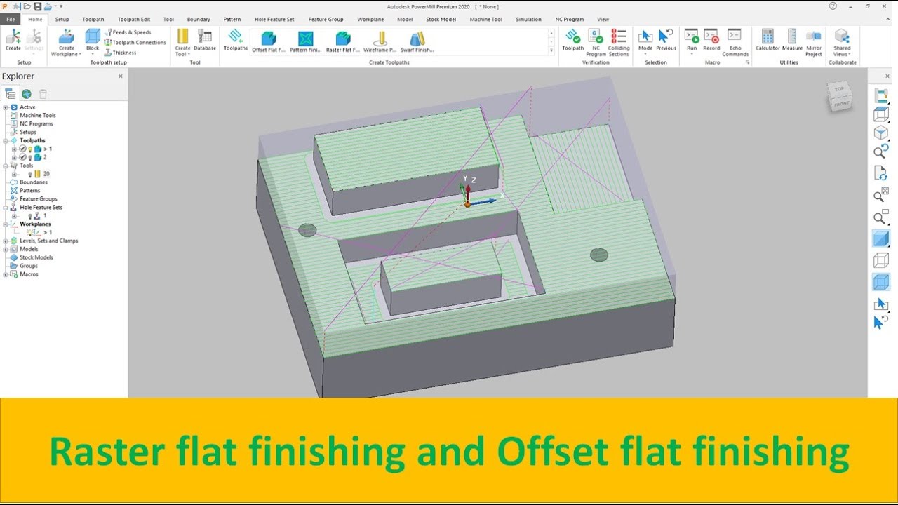 autodesk powermillrasterflat finishingoffset flat finishing|powermill raster flat finishing tutorial