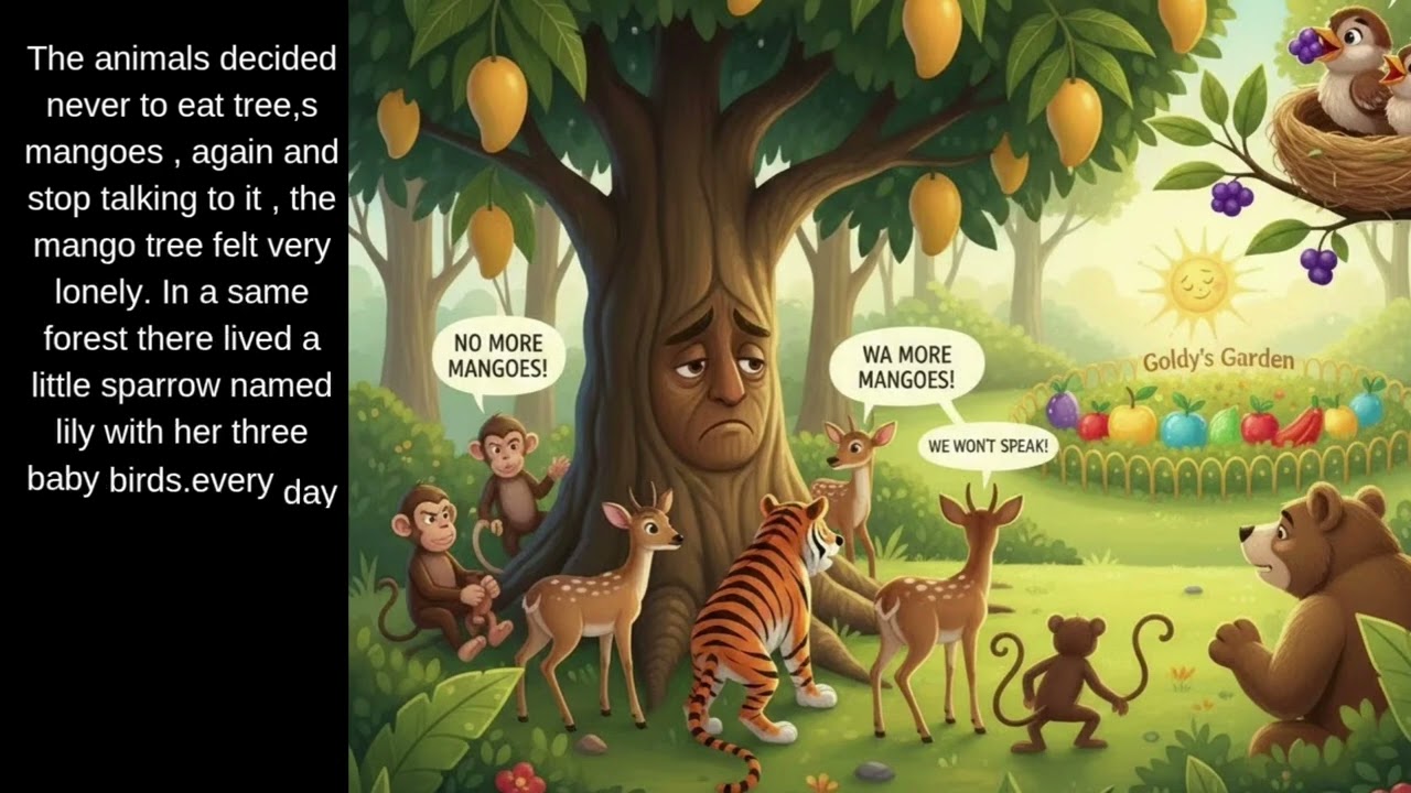 English Stories the kind mango tree and naughty eagle.