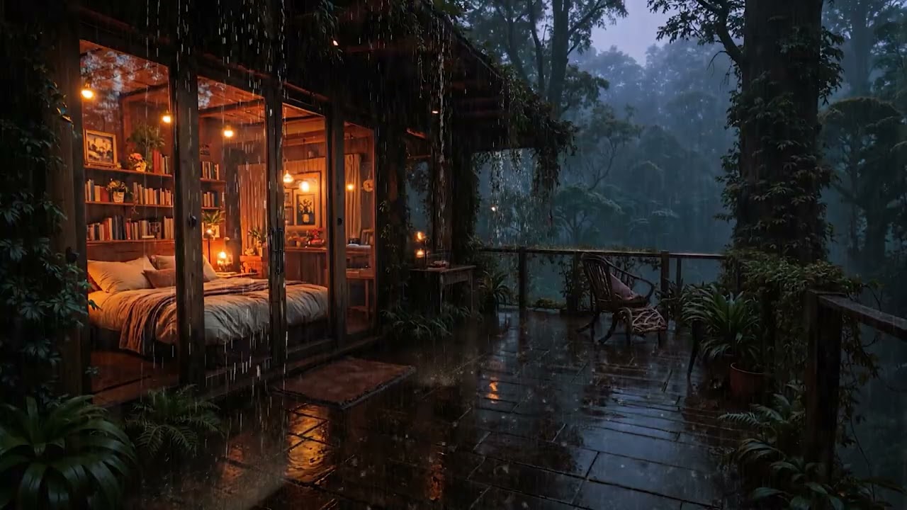 Rainy Night Calm at a Secluded Woodland Retreat 🌧️🌲 | Relax & Unwind