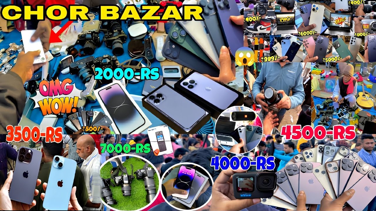 Biggest chor bazar in India || Ahmedabad ravivari market || iPhone,laptop,camera, go pro  😱