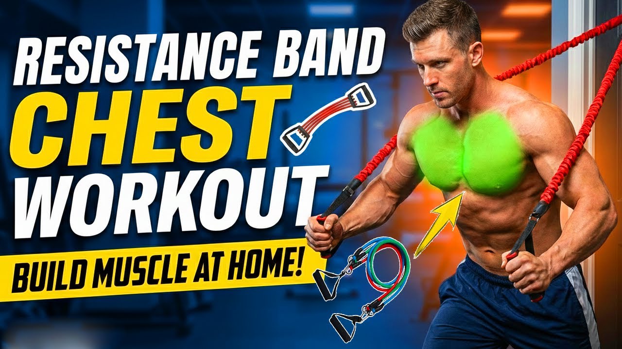 Chest Workout with Resistance Band at Home | 5 Effective Exercises