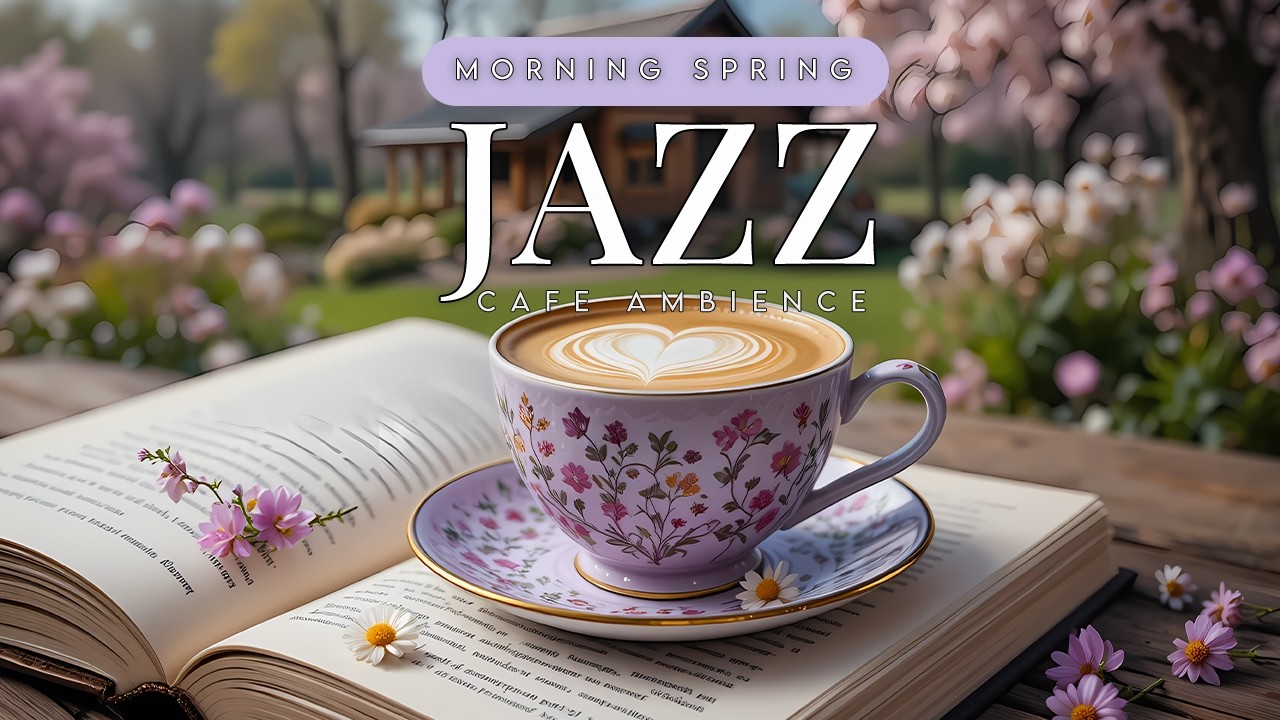 Morning Spring Jazz ~ Cozy Coffee Shop Ambience & Gentle Relaxation Music