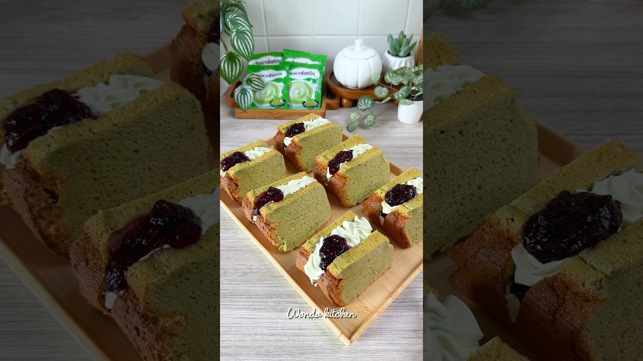 Chiffon sando matcha super lembut dan mewah banget 😍 #shorts