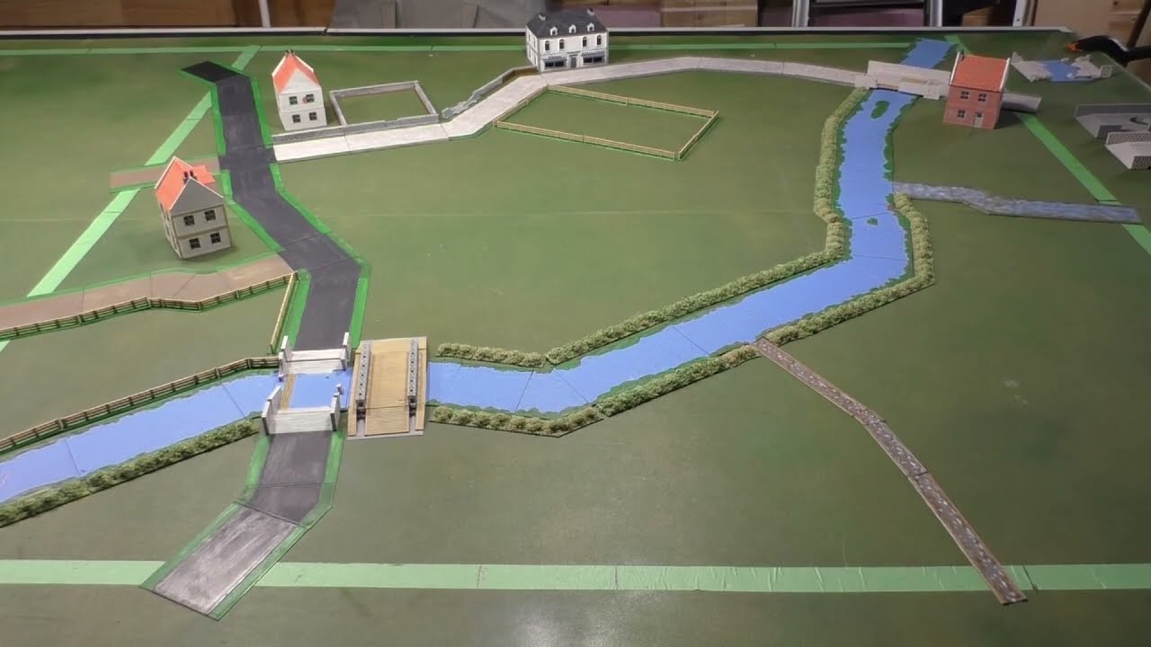 Battlefield structure: Roads, Rivers and fences.  3D files 15mm