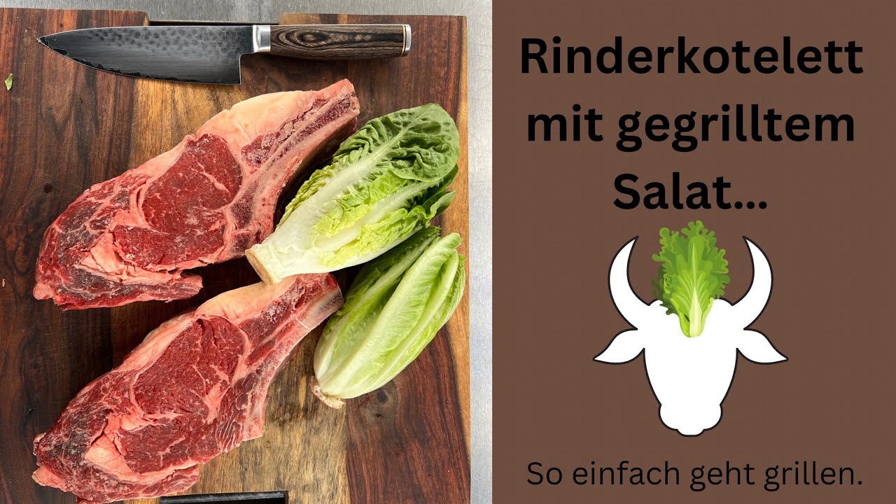 Rinderkotelett von der Färse mit gegrilltem Salat… So einfach geht grillen 🤙🏼 