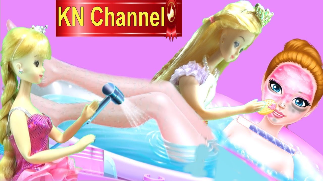 Đồ chơi trẻ em BÚP BÊ KN Channel NHỔ LÔNG CHÂN WAX LÔNG VÀ TẮM TRẮNG Ở SPA LÀM ĐẸP