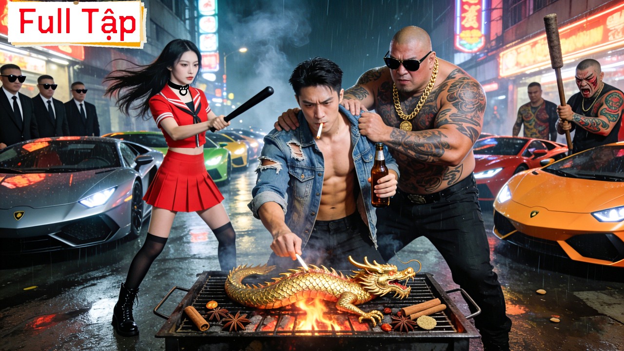 Ông trùm mafia cải trang bán xiên que, bị côn đồ đòi tiền, ông hạ gục chúng bằng một cú đấm.
