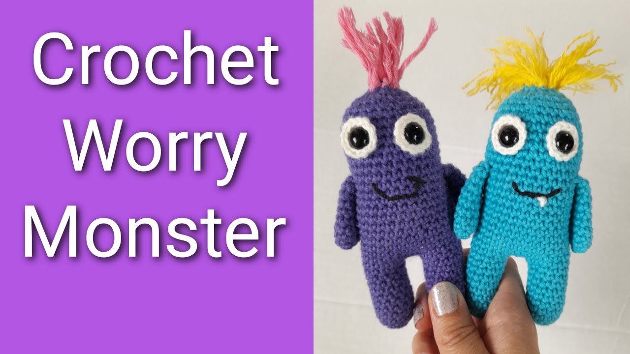 Связанный крючком монстр Worry | Как связать беспокойного монстра крючком