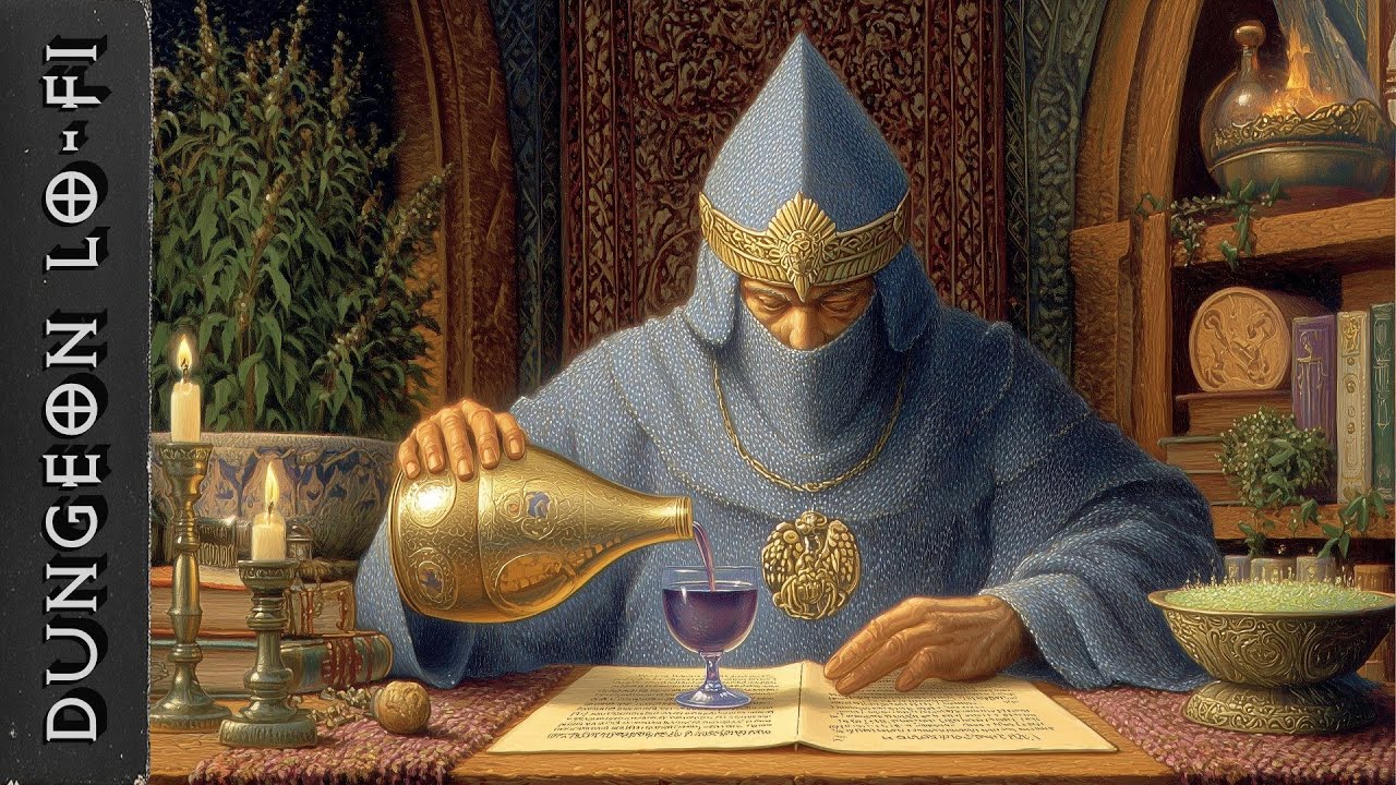 Keeping focus on texts while wine flows at midnight  | Dark Fantasy Lofi