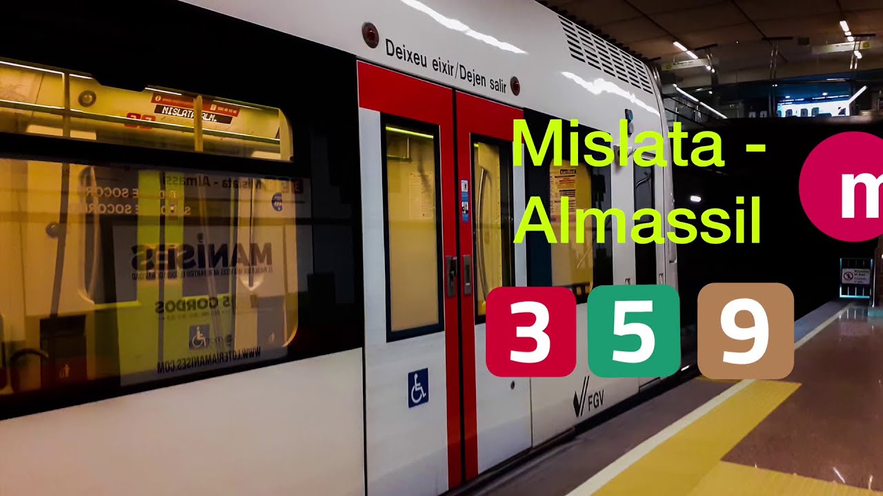 Circulaciones por Mislata - Almassil MetroValencia Serie 4300 Líneas 3, 5 y 9