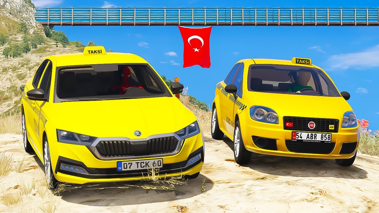 T&uuml;rk Taksi Arabalar Yeni Dağdan İniş Yarışında 🏁 GTA 5