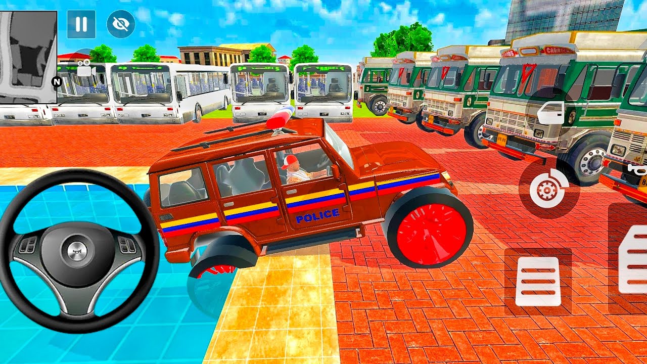 Car bike game*Franklin ordered an Indian Police car and truck 🚛 in the game 🎮With Bus and police 🚌 🚨