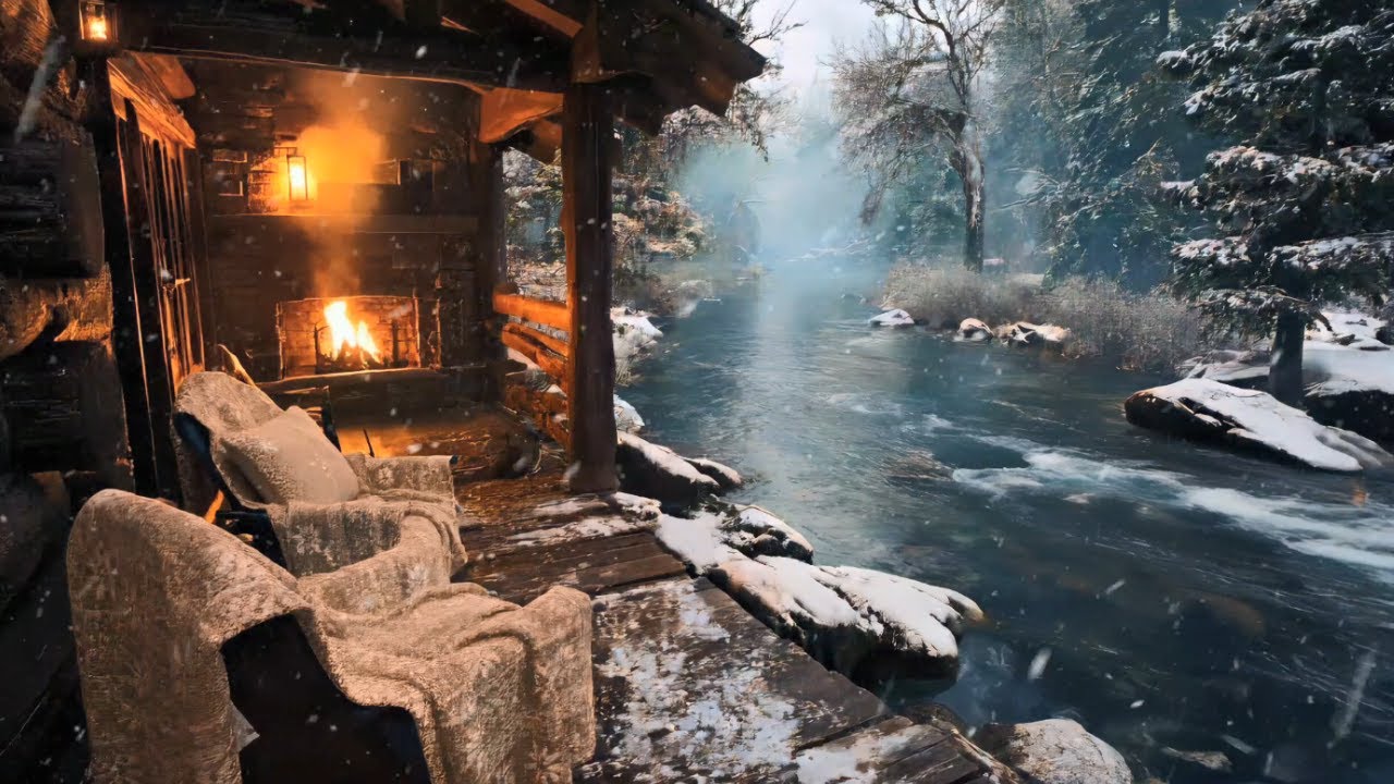 Cozy Winter Riverside Firepit & Nature Sounds: Your Secret Escape to Serenity