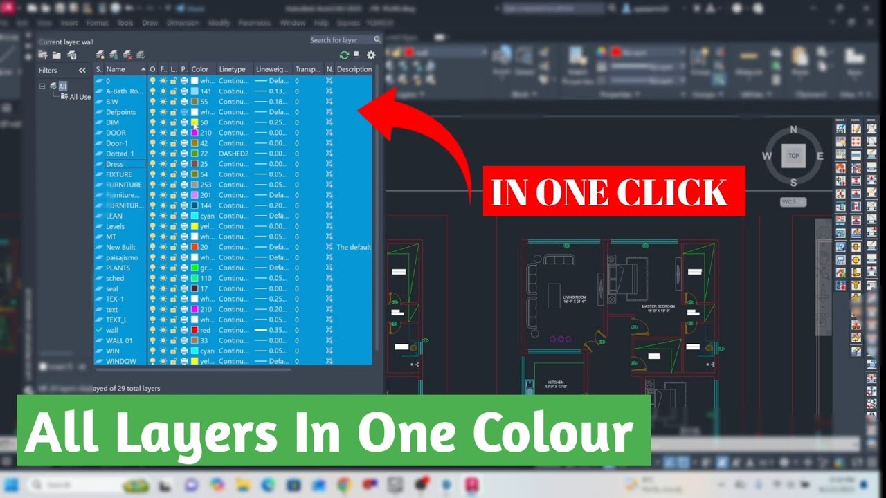 All AutoCAD Layers Colour Change In One Click | AutoCAD Toturial For Beginners