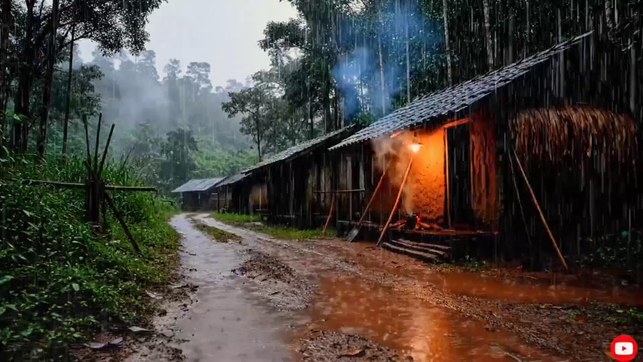 Adiós al Estrés 💤 Lluvia Fuerte y Truenos Nocturnos sobre Techo de Hojalata | Dormir Profundo