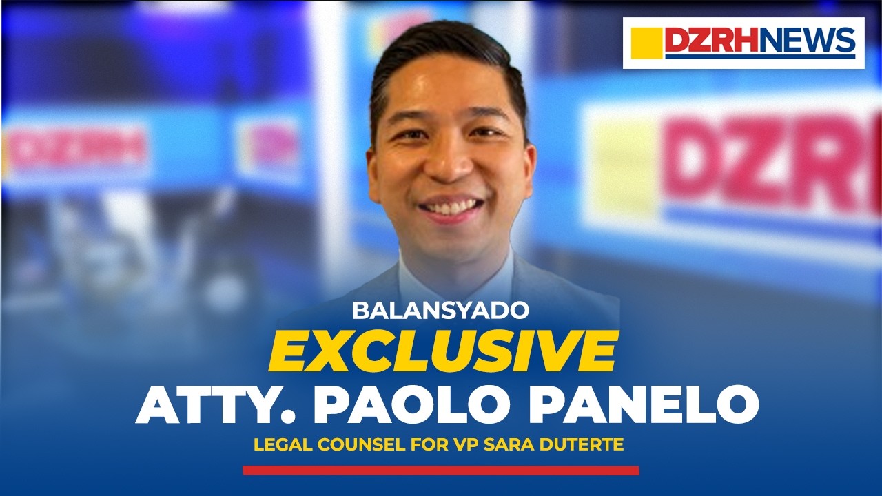 FULL EXLUSIVE INTERVIEW: Atty. Paolo Panelo, Legal Counsel for VP Sara Duterte
