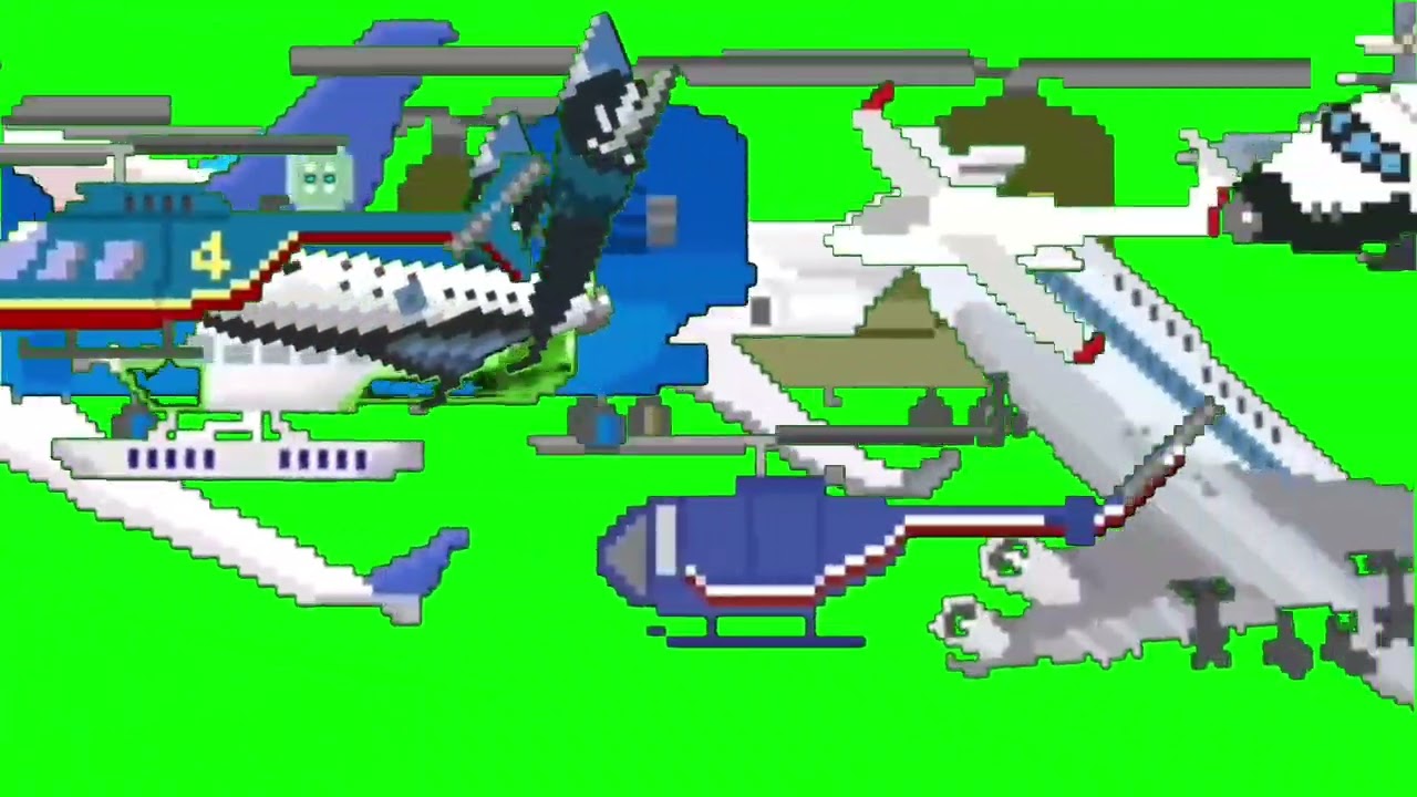 Aircraft stampede green screen