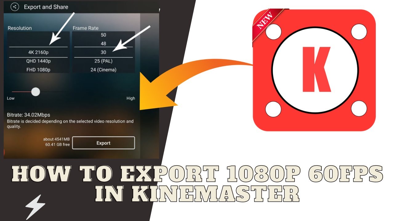 How to export HD video To 4k Video in kinemaster | kinemaster increase export video resolution