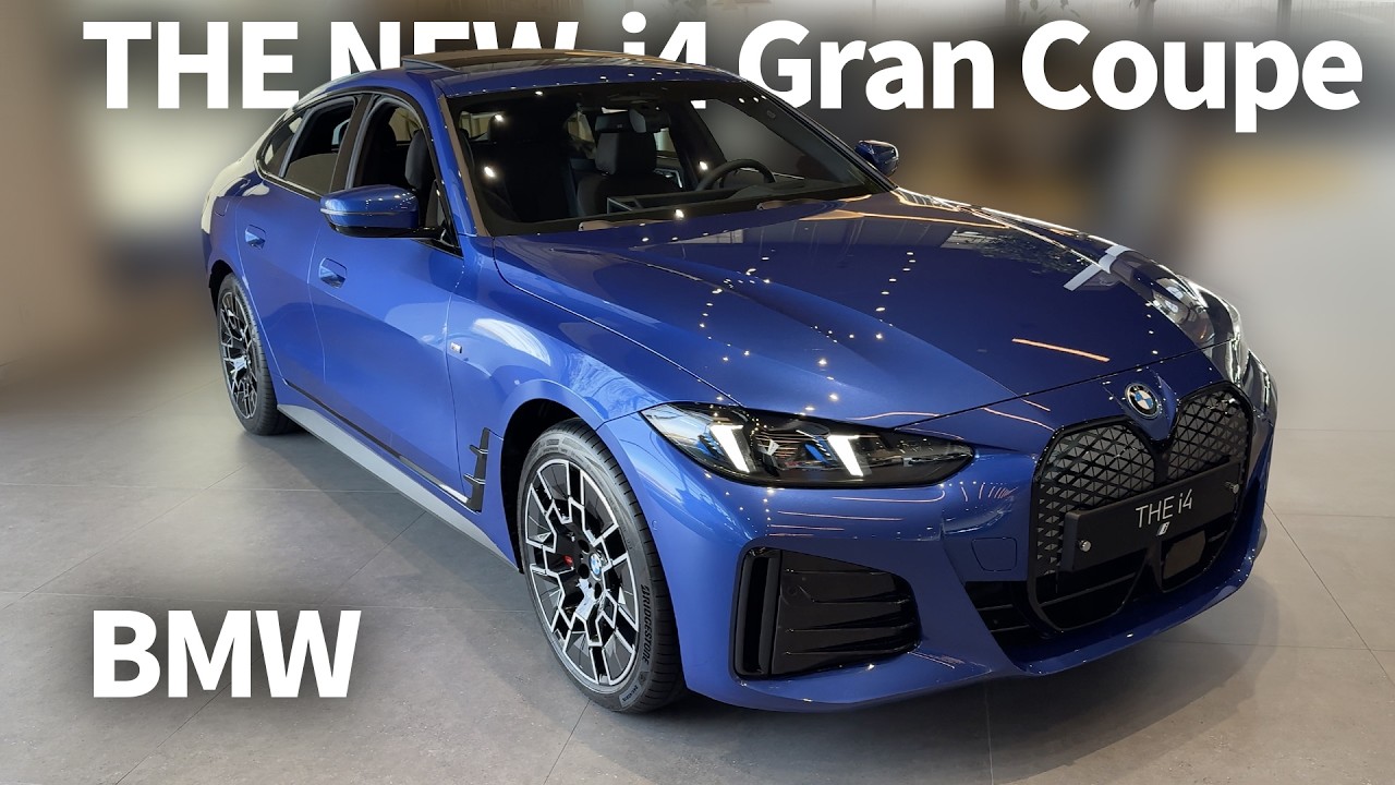 BMW i4 그란쿠페를 봤습니다. 인기 있는 BMW 4 시리즈 전기차 버젼 | 4K review POV