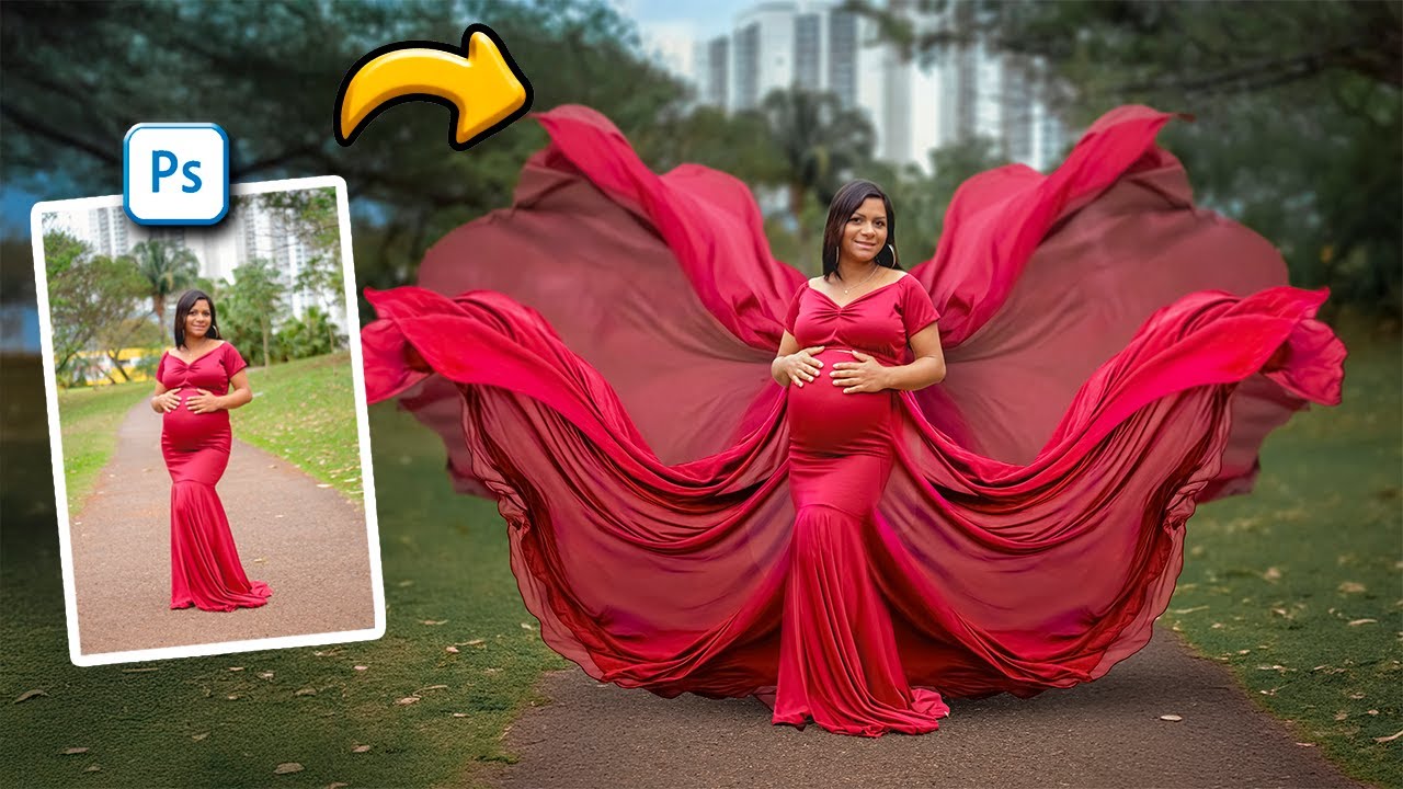 Como extender el vestido en Photoshop/ Maternidad