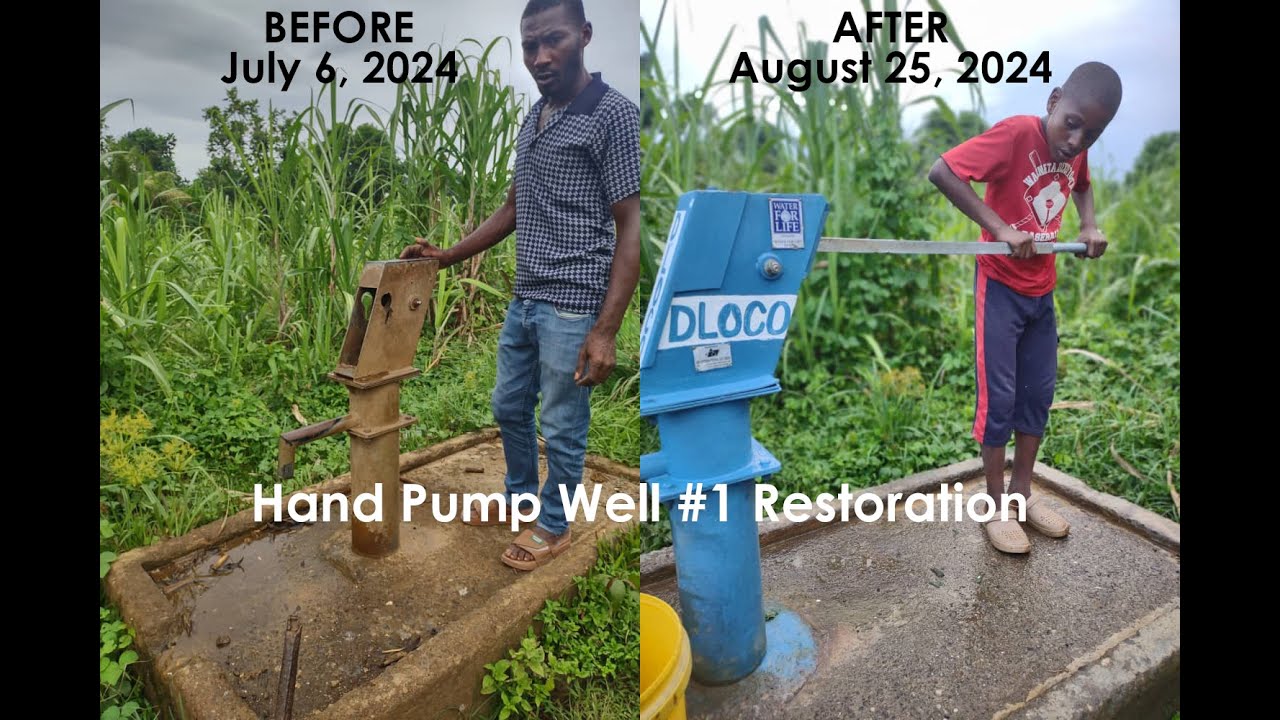 We refurbished a hand-pump water well in Chambellan Haiti!