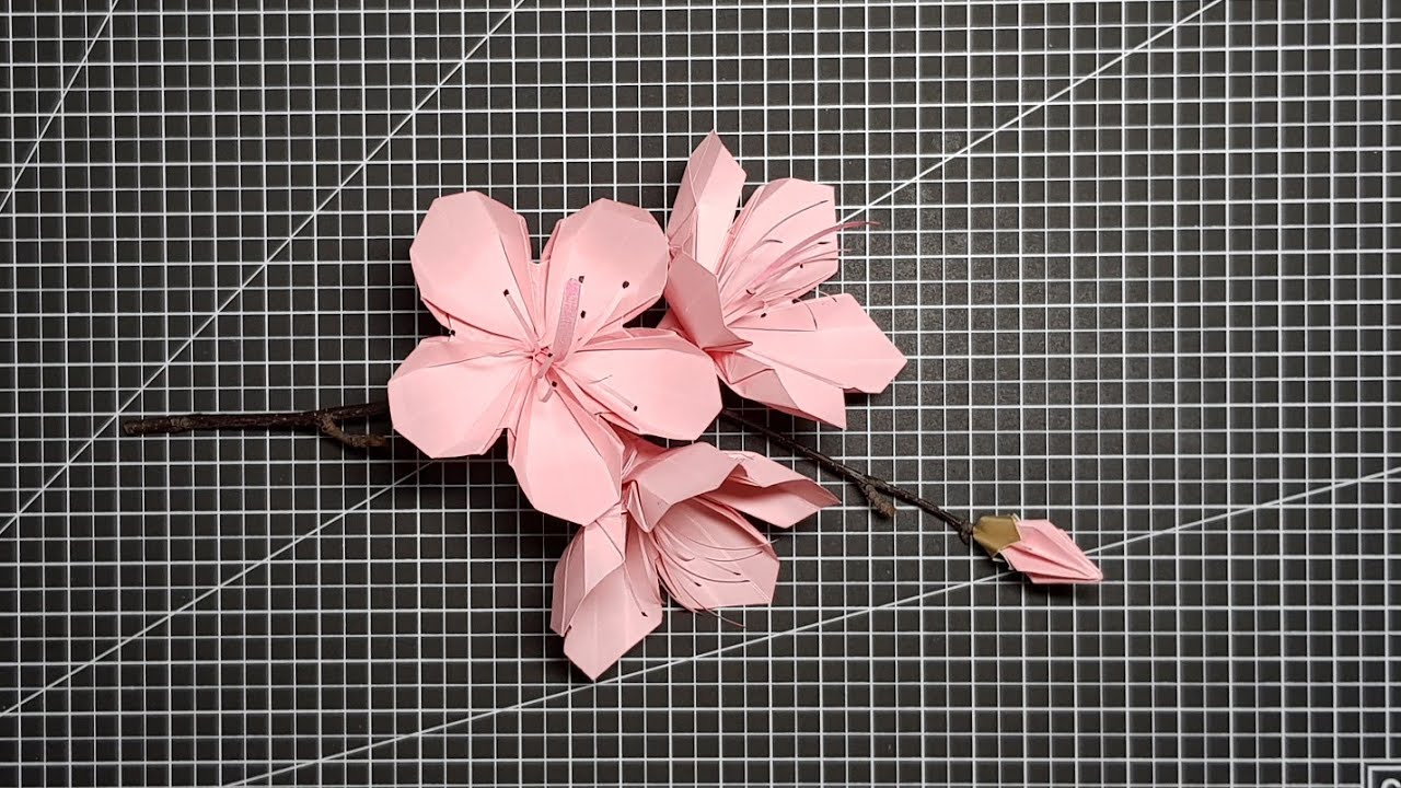 진달래접기 - Paper azalea (korean rosebay)- 꽃접기 flower - paper folding - 종이접기 折纸 origami оригами أوريغامي