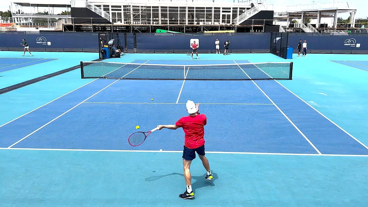 Denis Shapovalov & J.J. Wolf 2023 Miami Open Practice - Court Level [4K]