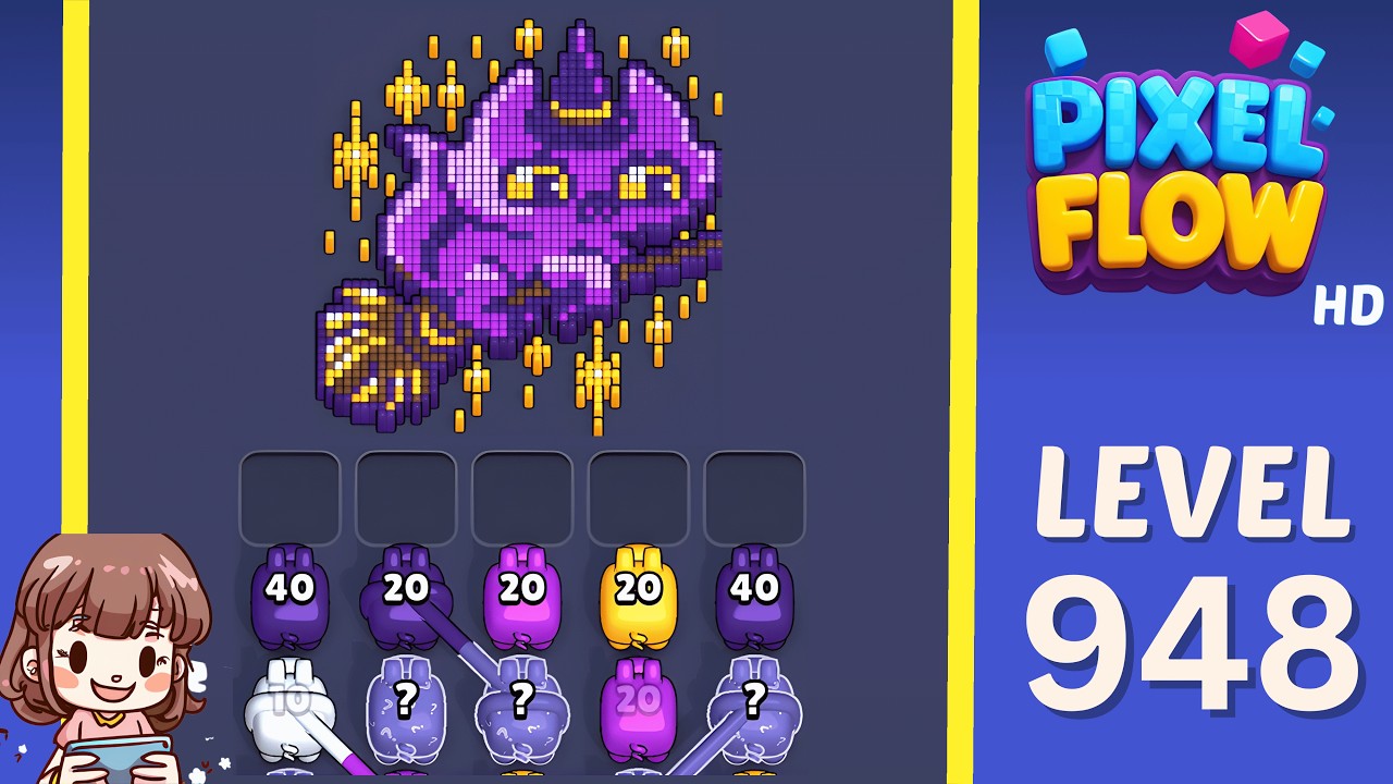 Pixel Flow Level 948 Solution Walkthrough