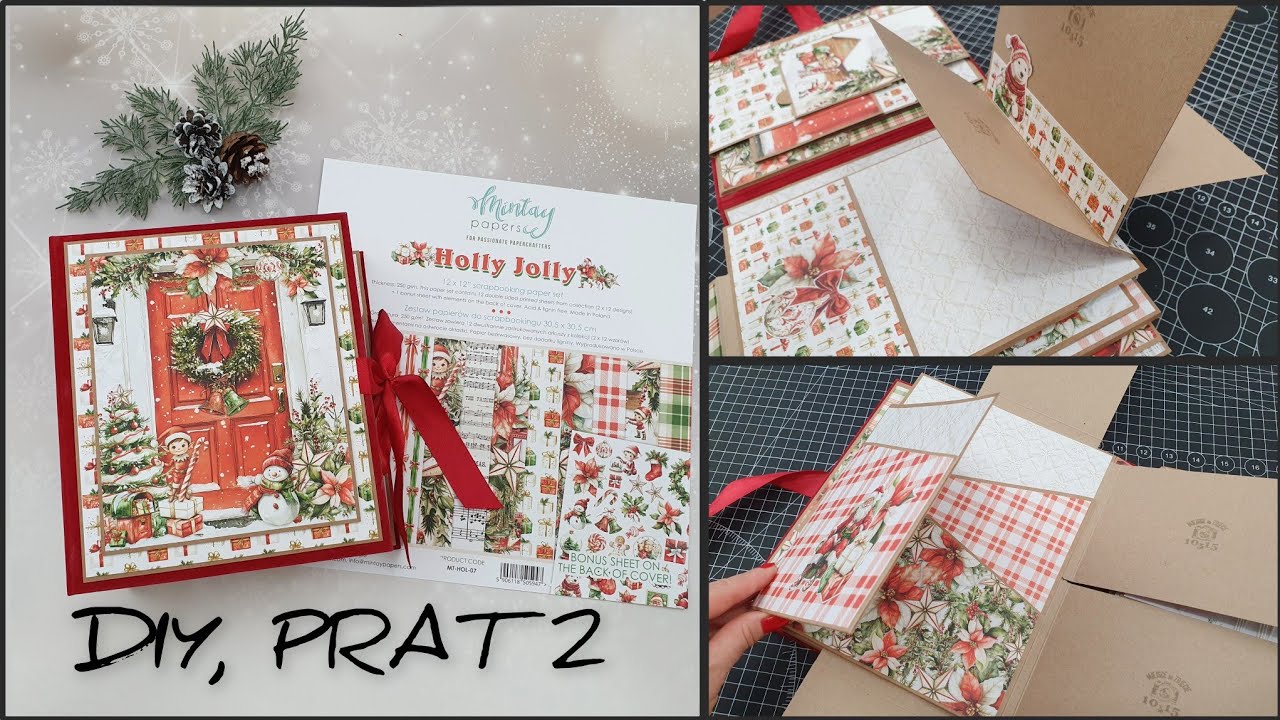 Photo album scrapbooking 📷 Mintay - Holly Jolly 🙂 first page of the album 📷 diy tutorial.
