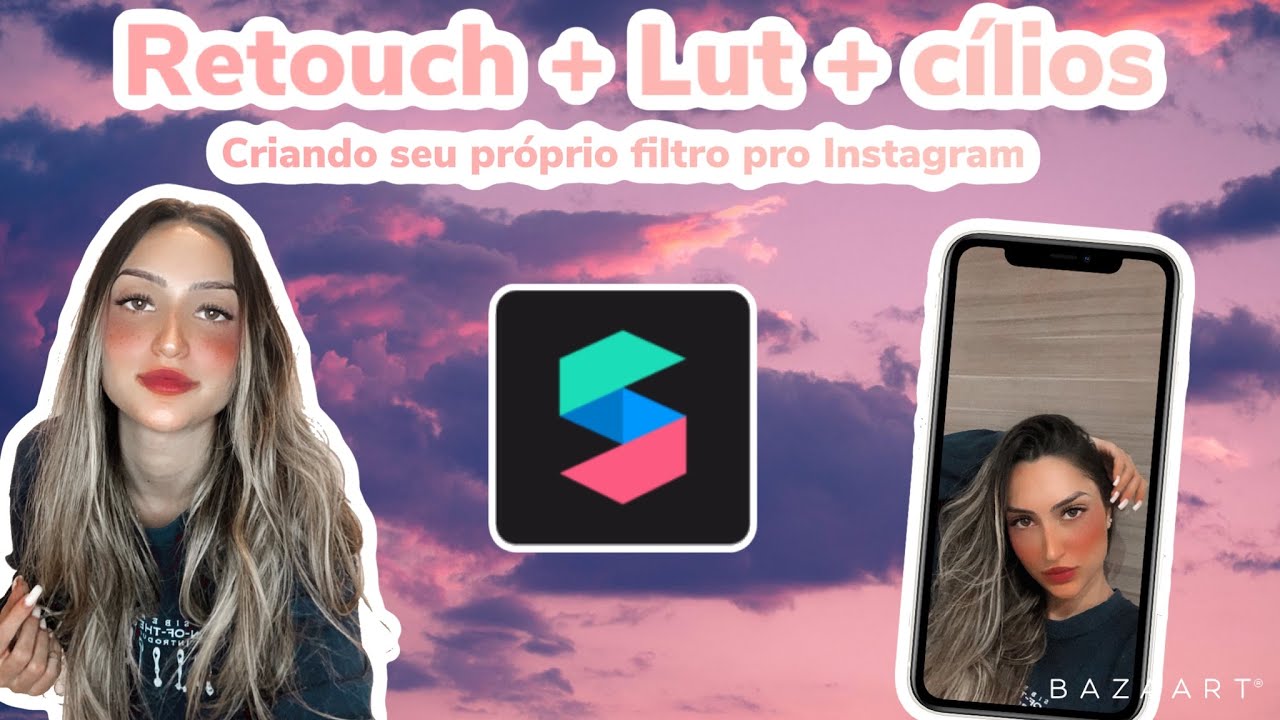 Limpeza de pele (retouch) + filtro de cor (lut) +Cílios 3D filtro para instagram story Spark Ar