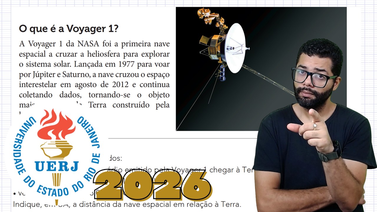 UERJ 2026 - A Voyager 1 da NASA foi a primeira nave espacial a cruzar a heliosfera para explorar o