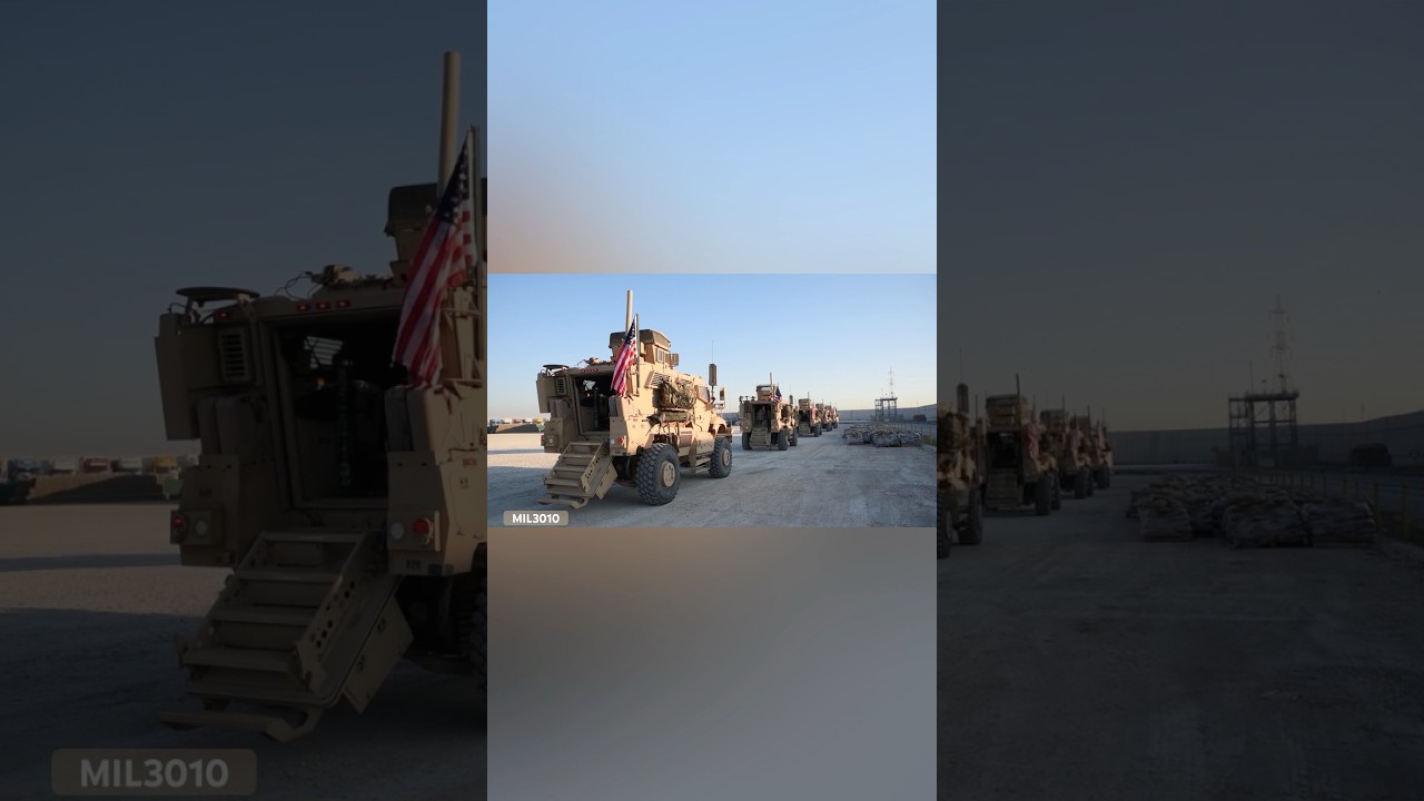 U.S. Army MaxxPro MRAP armored vehicles in Iraq.
