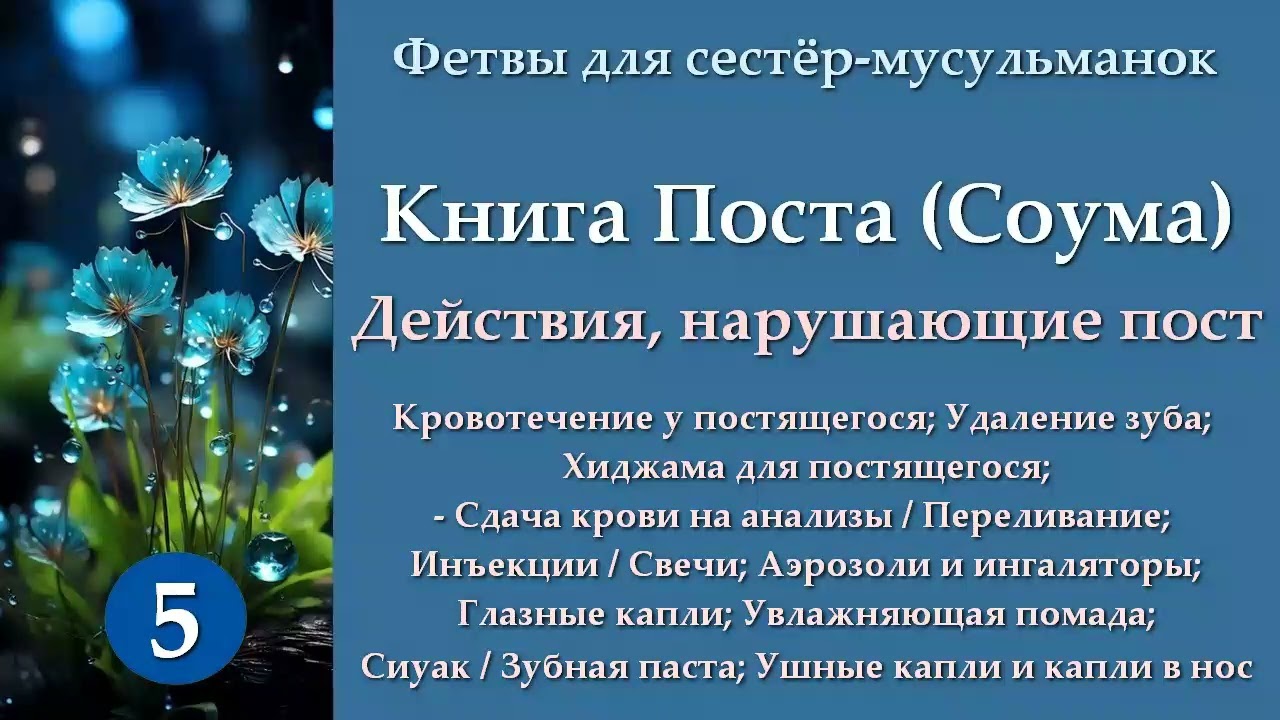 5. Книга Поста (Действия, нарушающие пост ч.3)