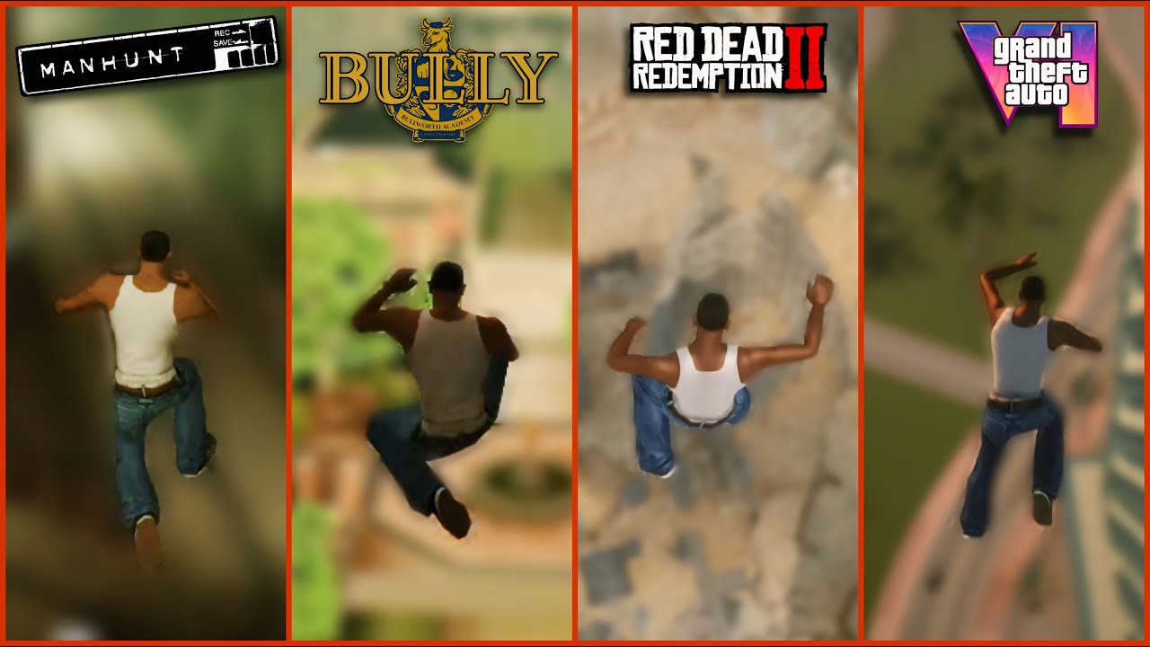 CJ JUMPS FROM HIGHEST POINT IN ROCKSTAR GAMES