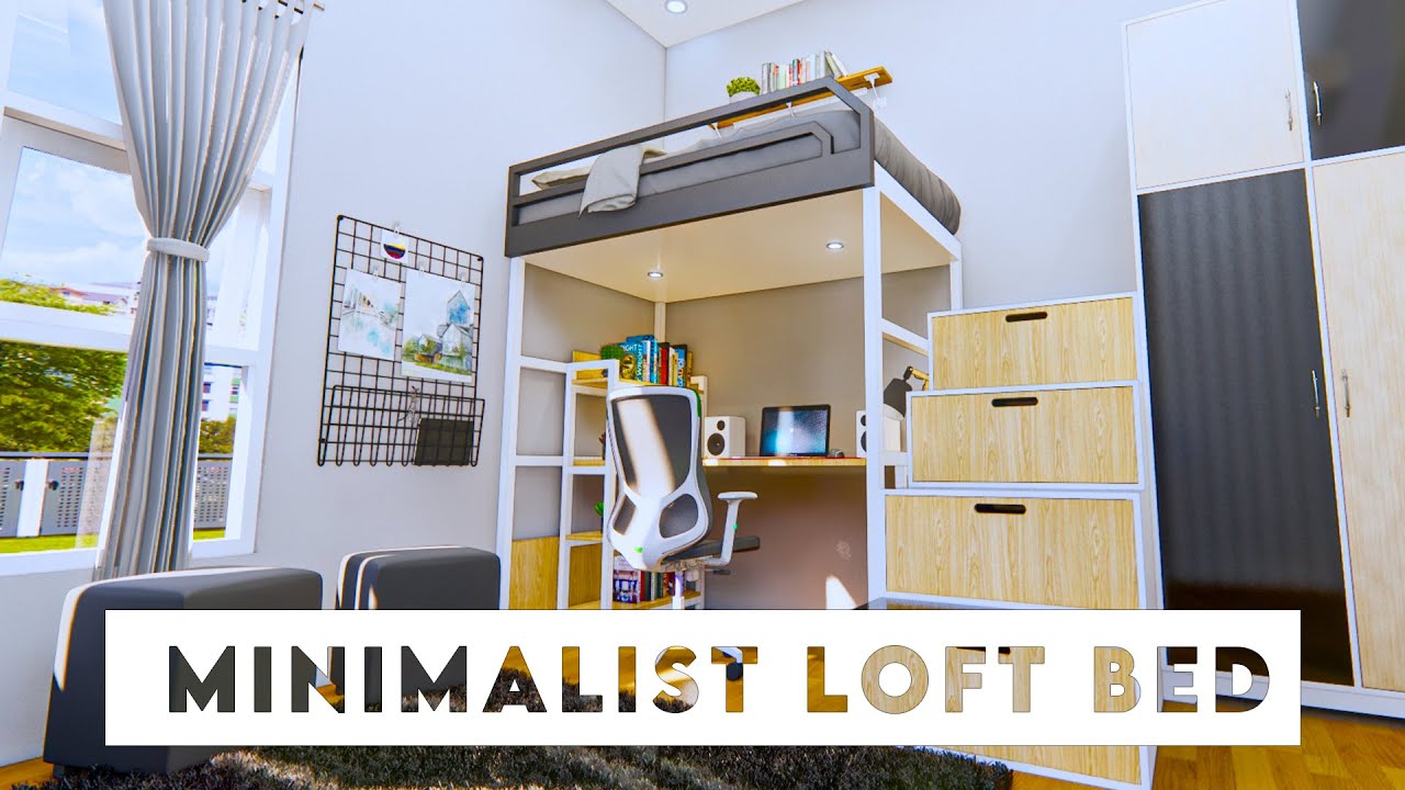 MINIMALIST LOFT BED IDEAS FOR SMALL ROOMS | 4X4 METERS BEDROOM DESIGN