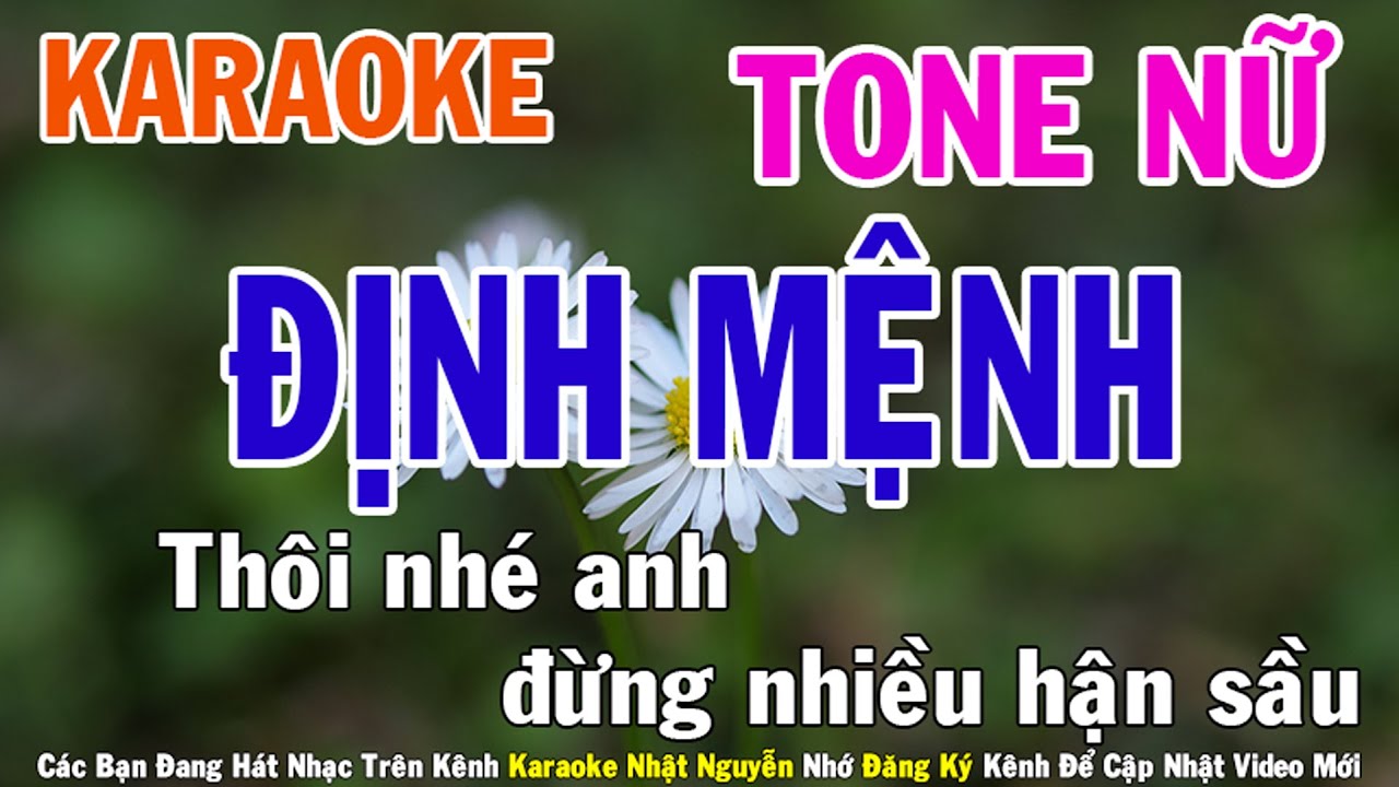 Định Mệnh Karaoke Tone Nữ Nhạc Sống - Phối Mới Dễ Hát - Nhật Nguyễn