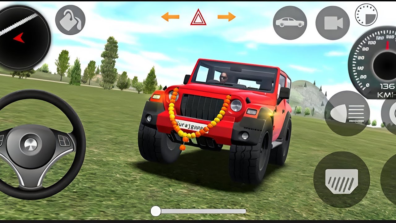 Mahindra Thar ki video || indian car simulator game 🎮 || red thar game 4k quality!